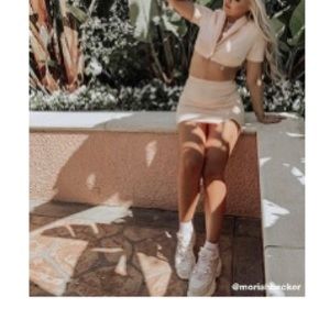 Two Piece Blazer Crop Top Set